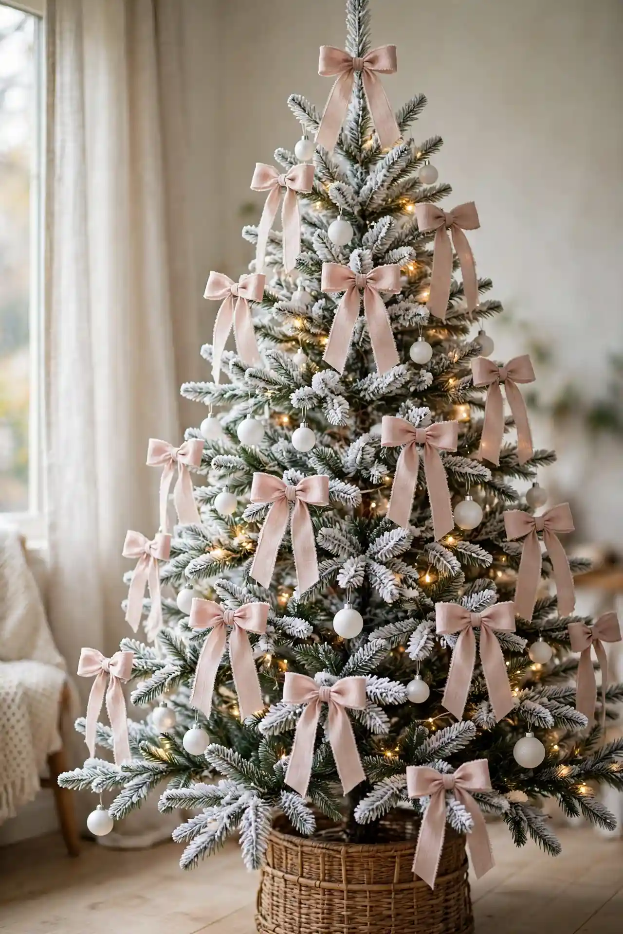 pink bows for christmas tree