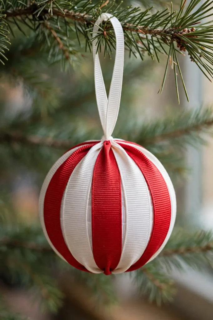 ribbon ball ornaments christmas grosgrain
