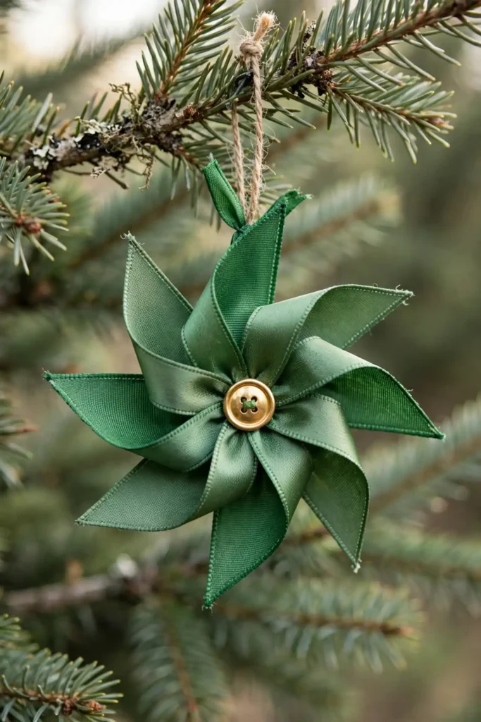 ribbon pinwheel ornaments christmas
