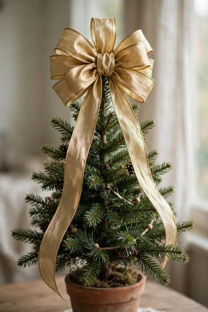 ribbon tree topper ornament bow