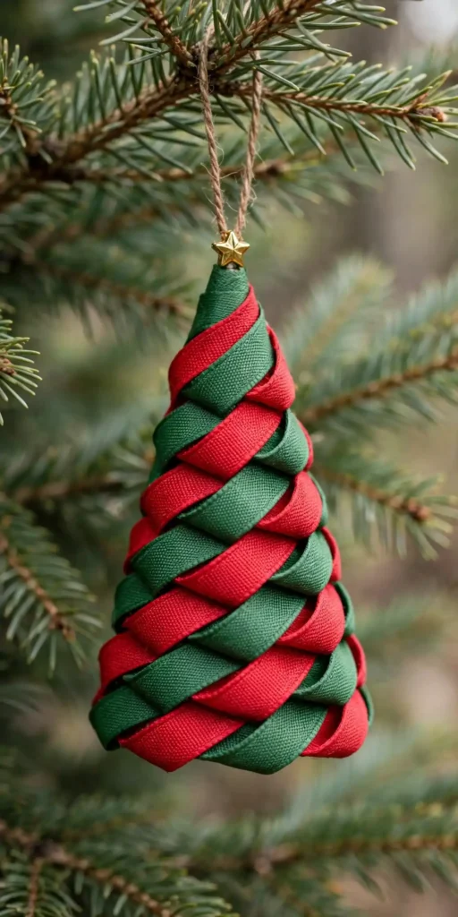 ribbon christmas tree ornaments cone