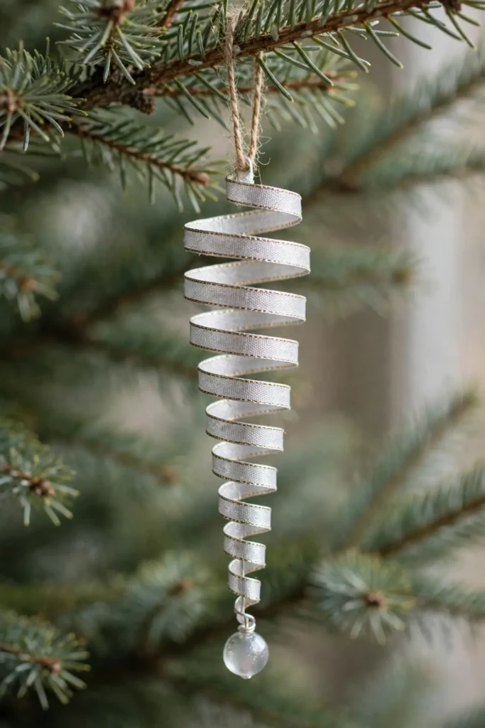 ribbon icicle ornaments christmas spiral