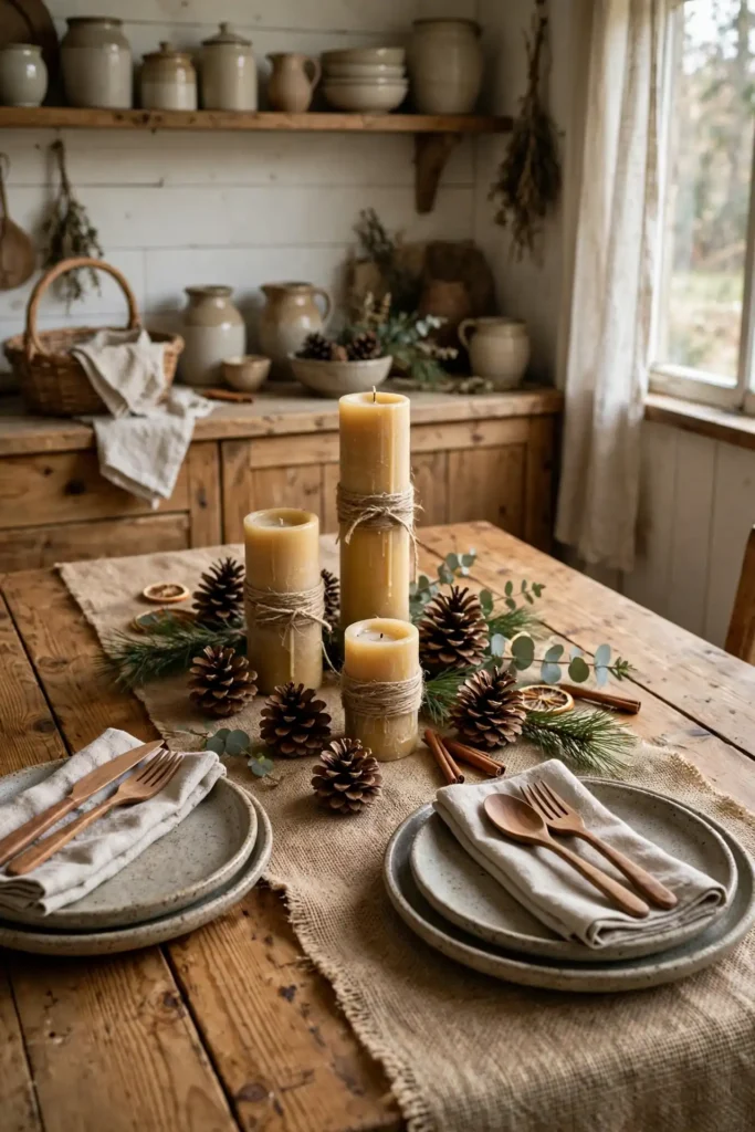 rustic christmas table runner
