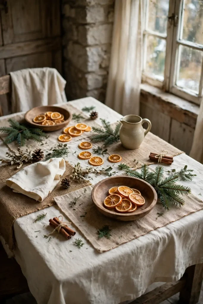 rustic christmas tablecloth