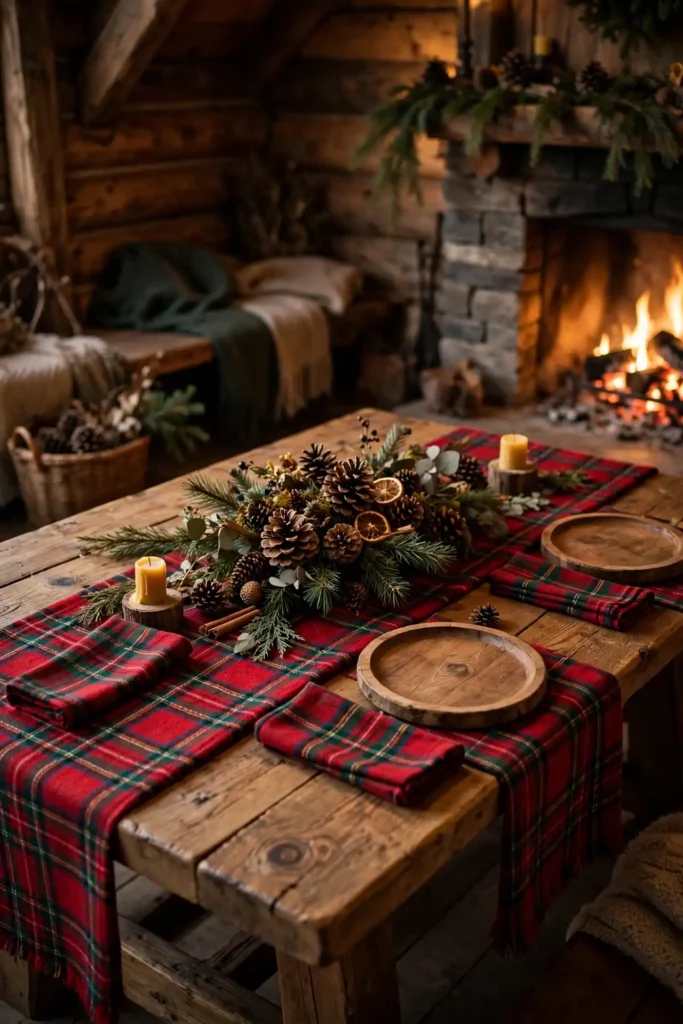 christmas table runner rustic