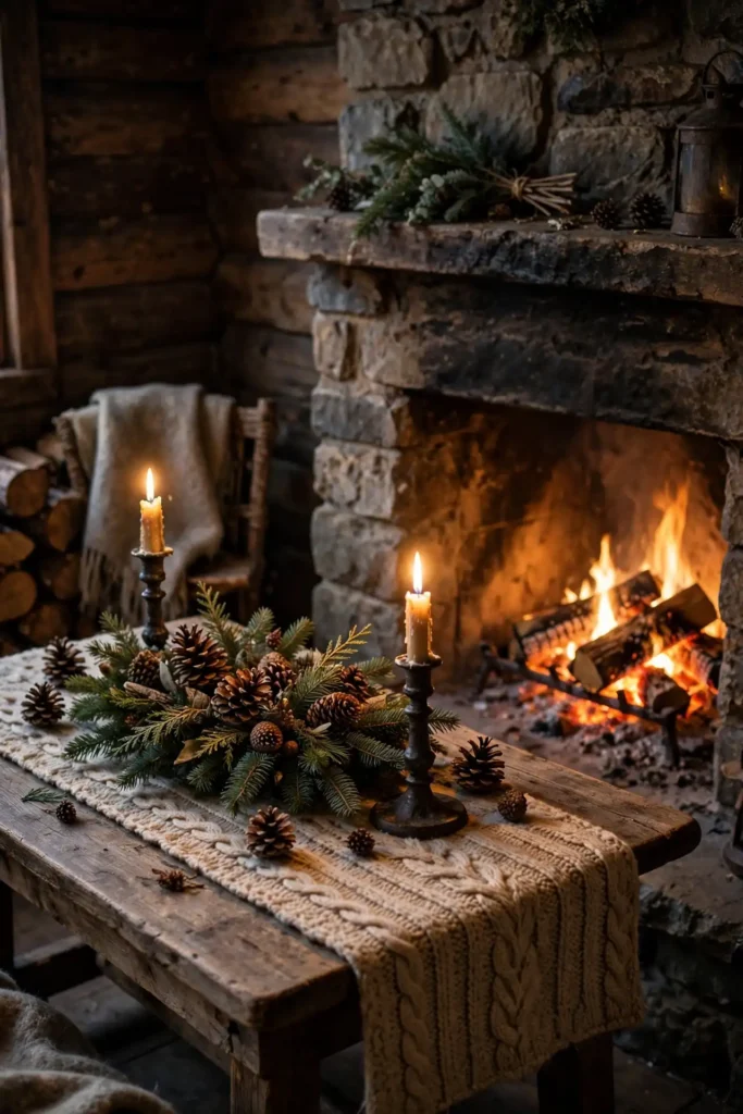 rustic christmas table setting
