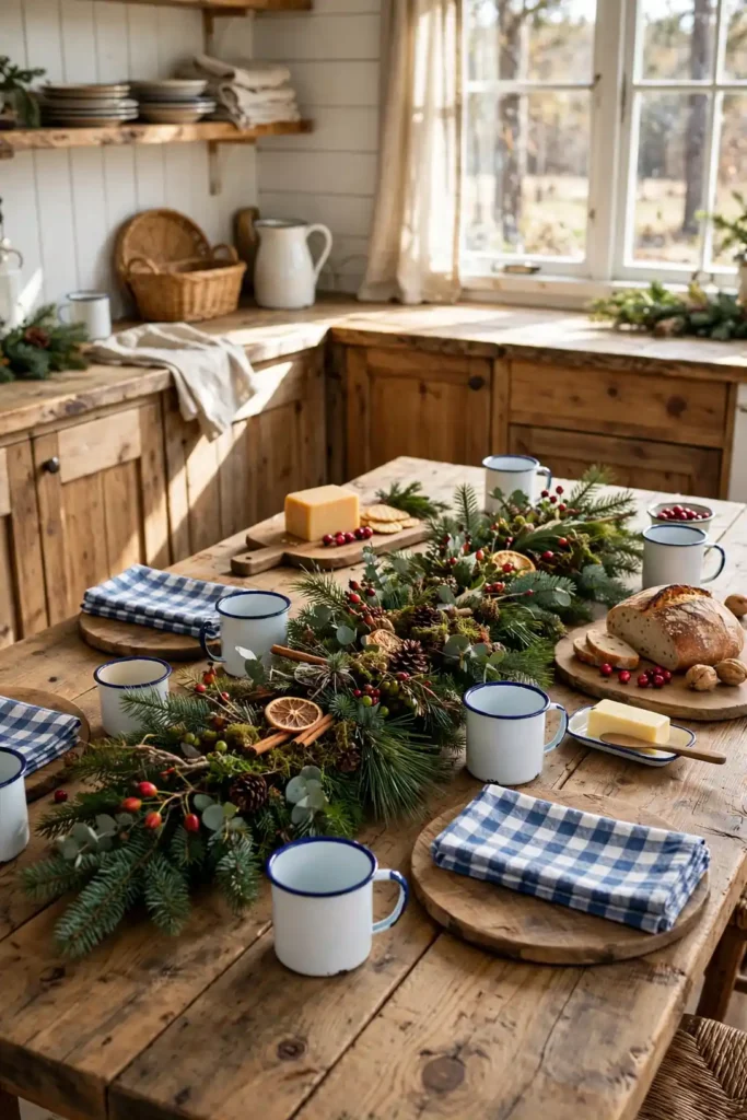 country christmas table