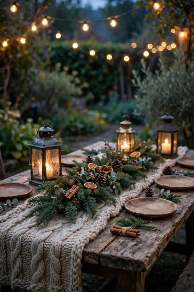 cabin christmas table
