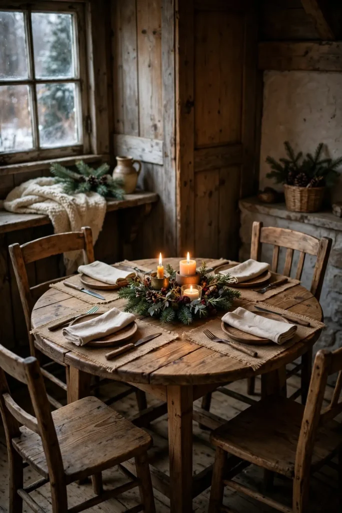 rustic christmas table for four
