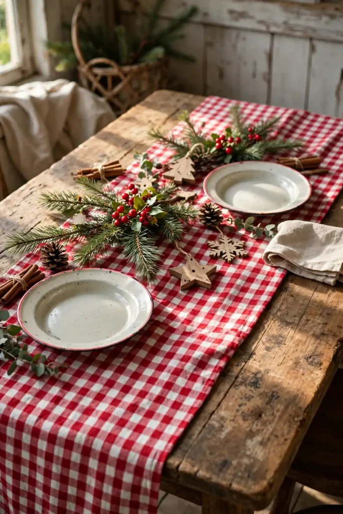 christmas table centerpiece rustic
