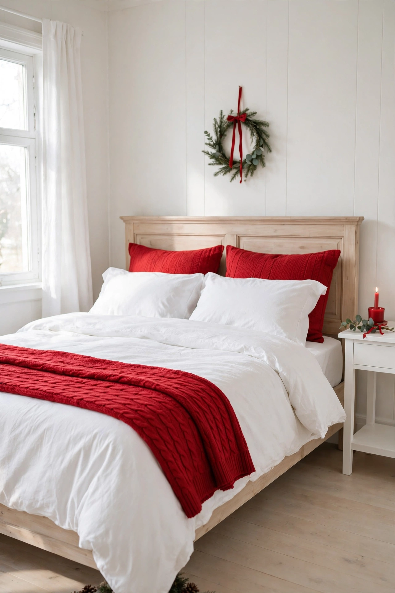 red and white christmas bedding white duvet red throw