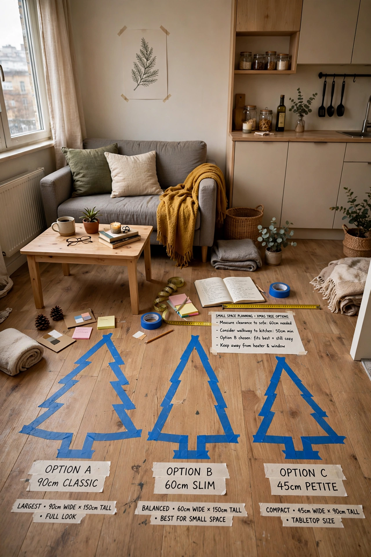 studio apartment christmas tree alternatives