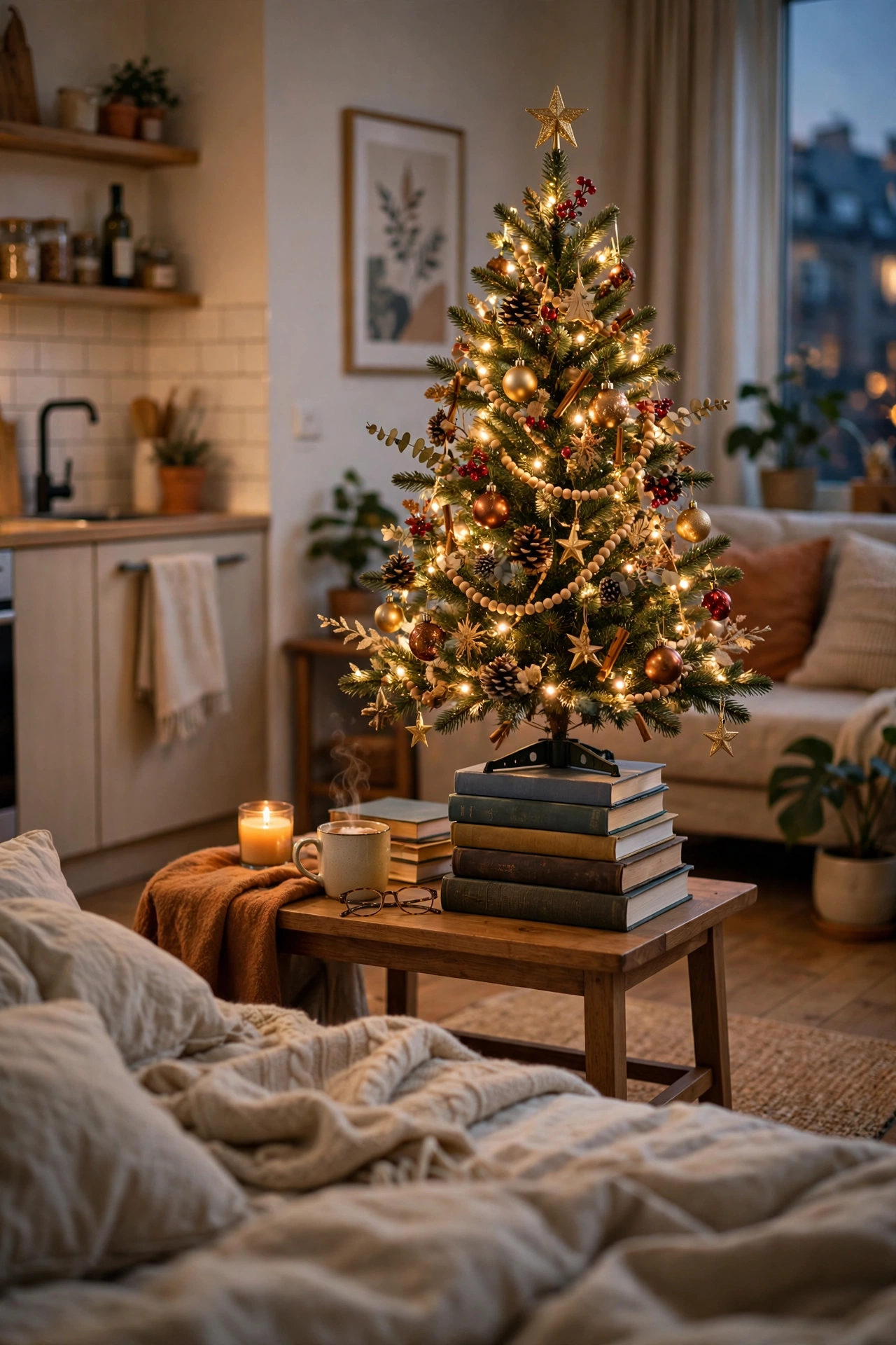 tabletop christmas tree studio apartment