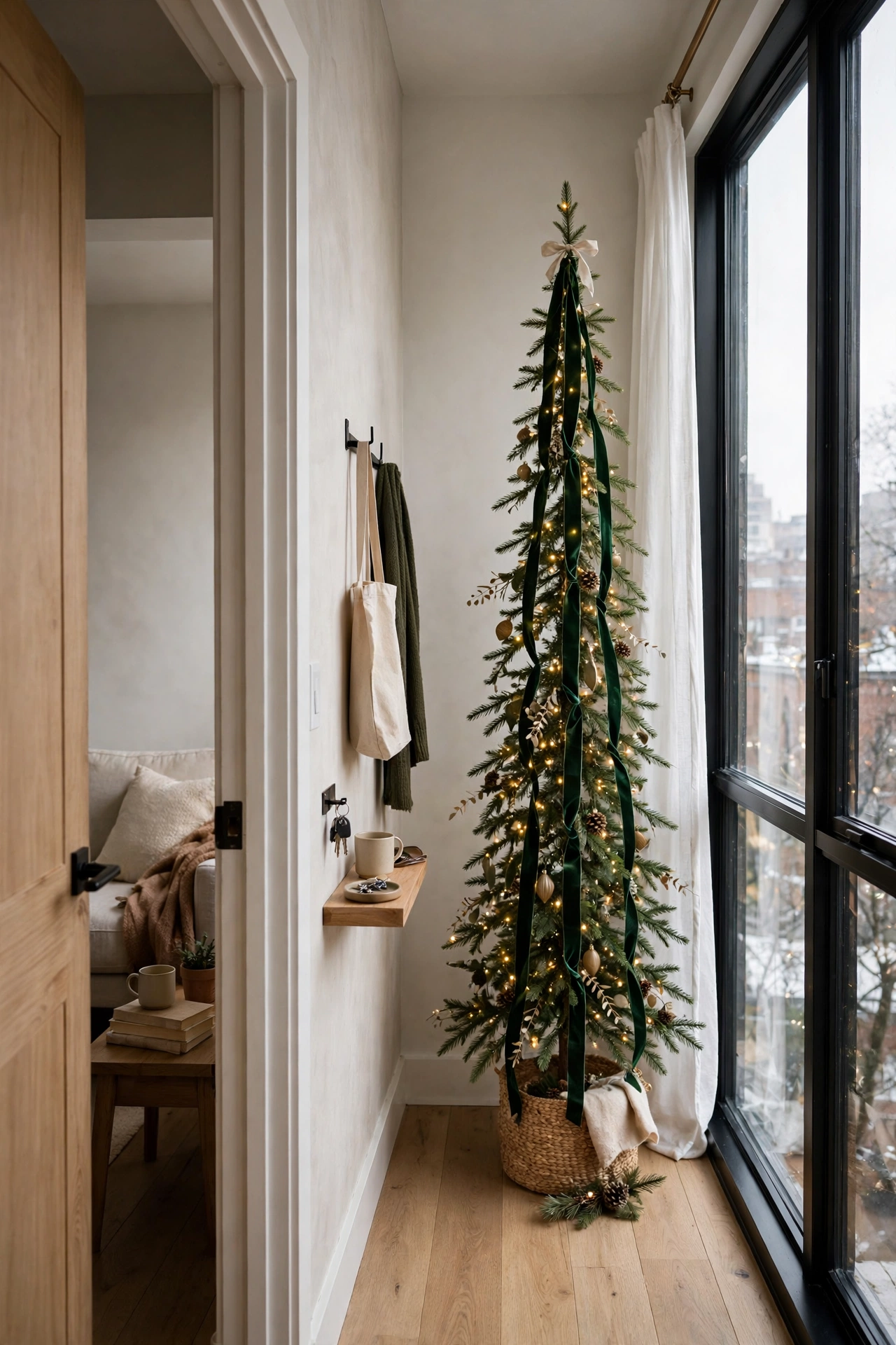pencil slim christmas tree corner studio