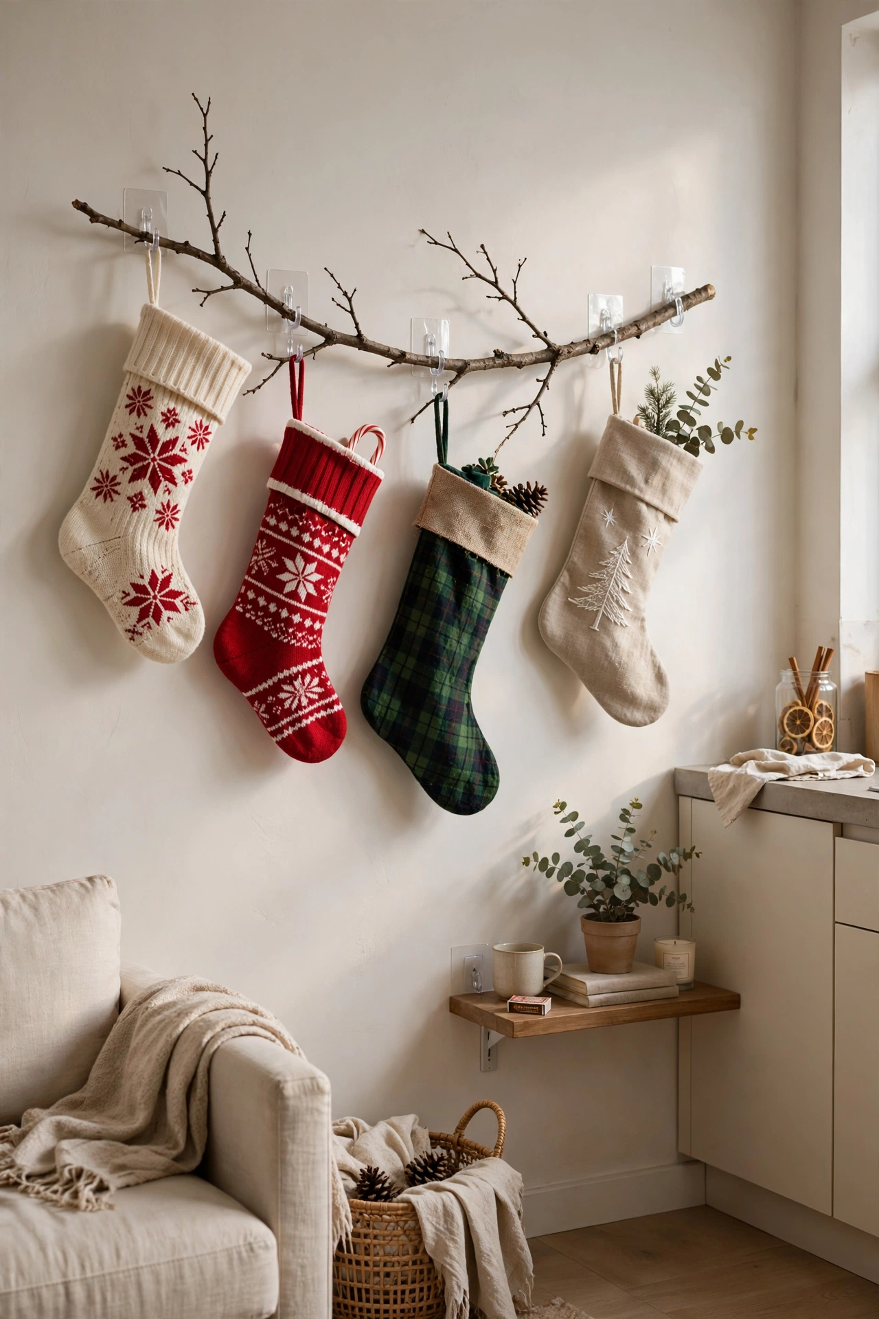christmas stockings studio no mantel