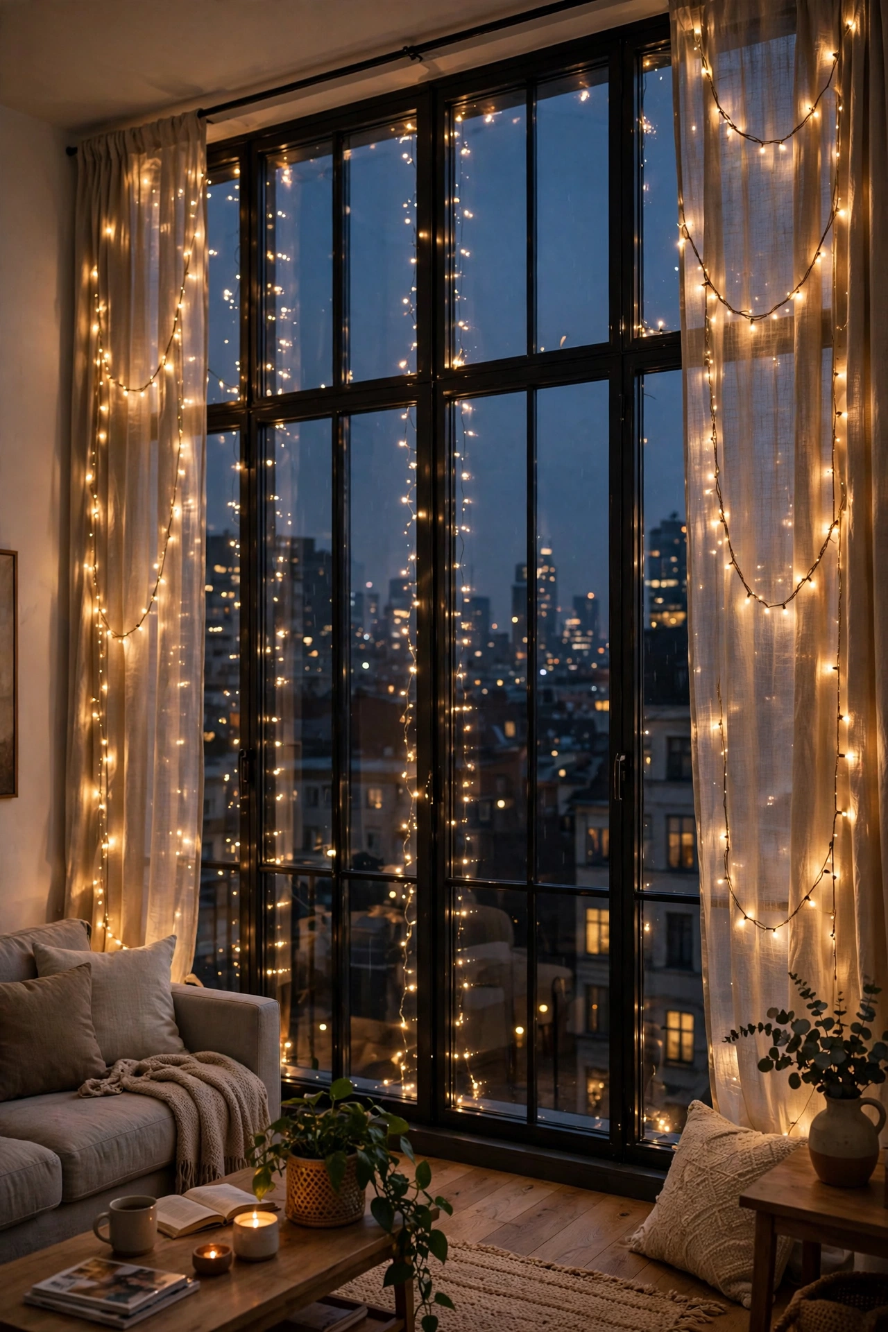 christmas fairy lights curtains studio