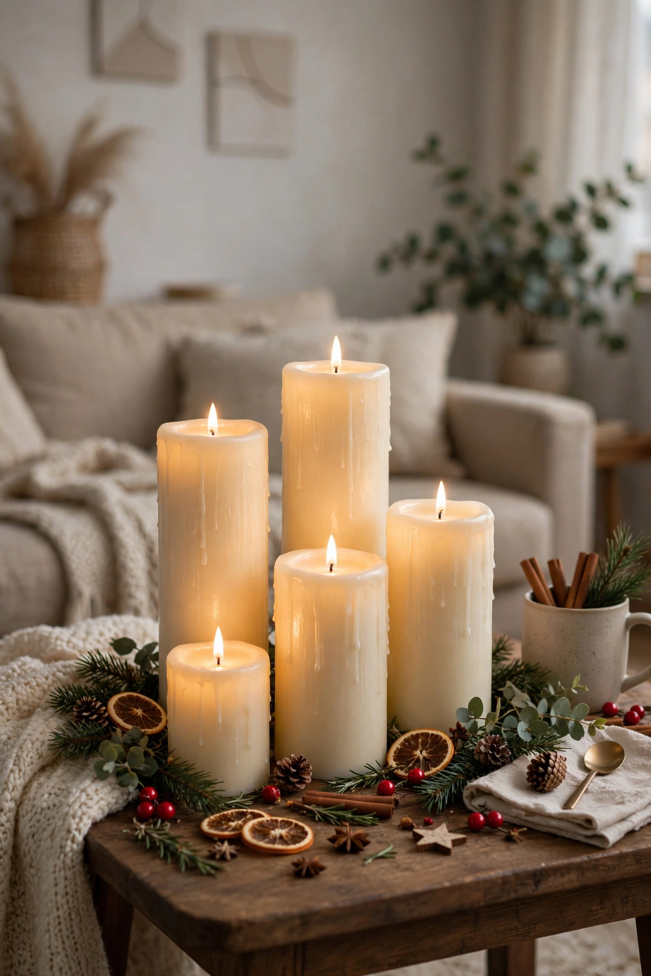 christmas candles studio apartment safe