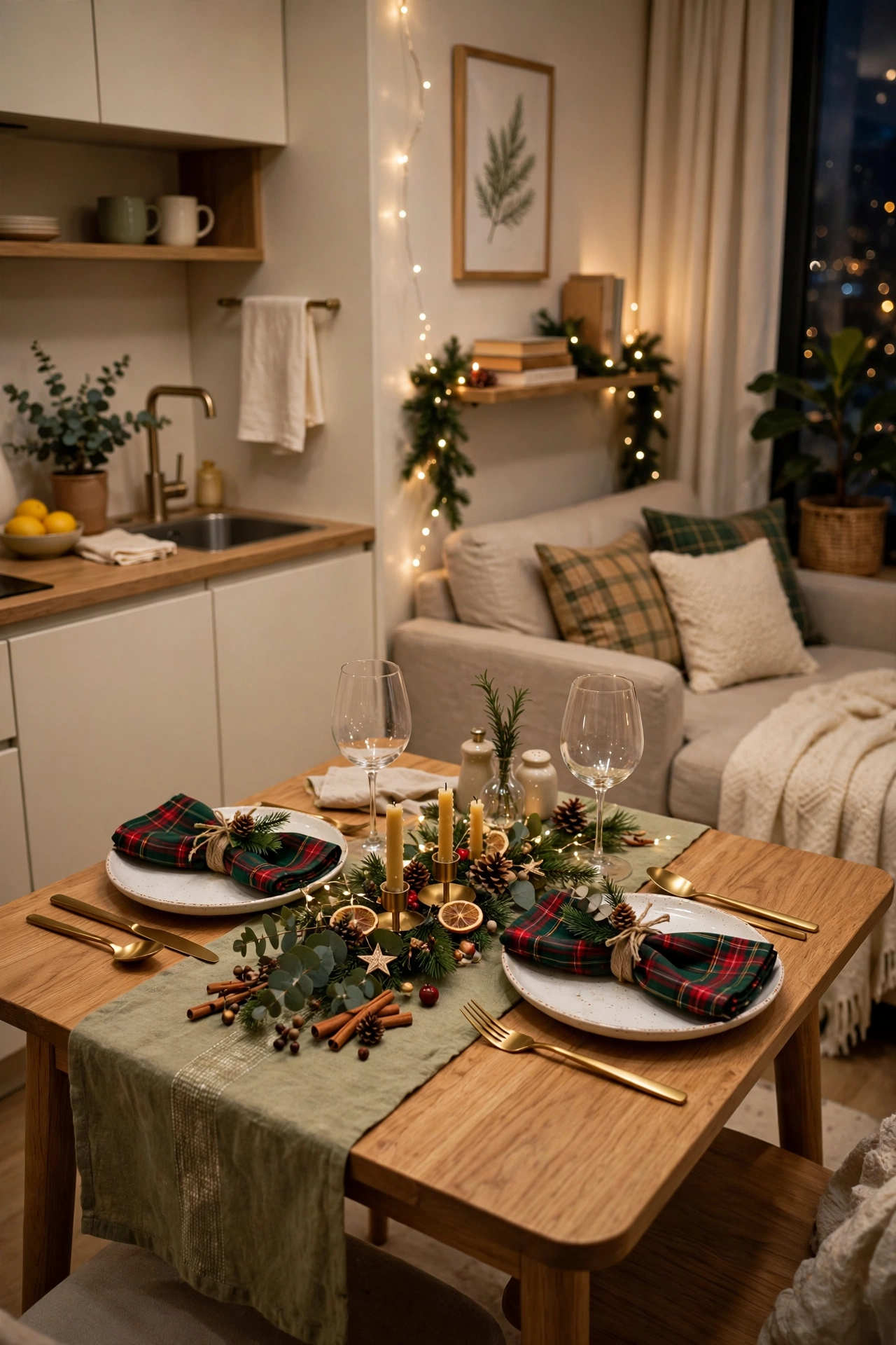 christmas table setting small studio