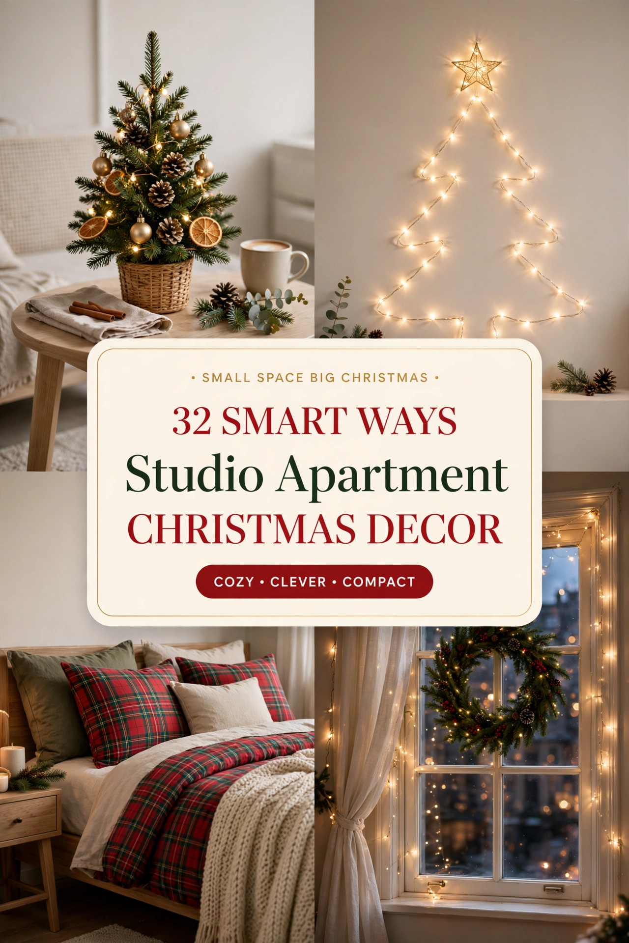 studio apartment christmas decor ideas collage 32 smart ways