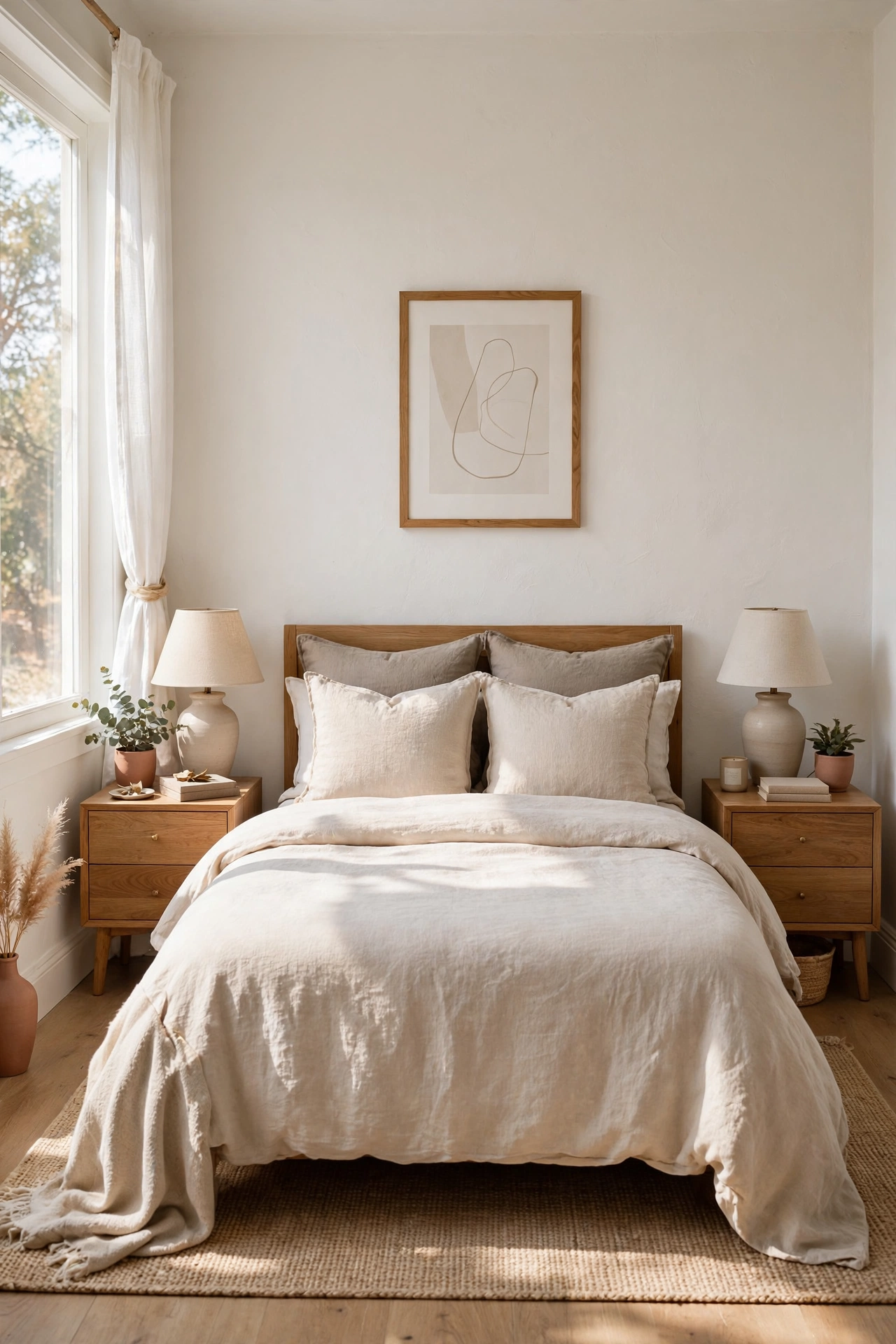 bed centered on wall small bedroom layout