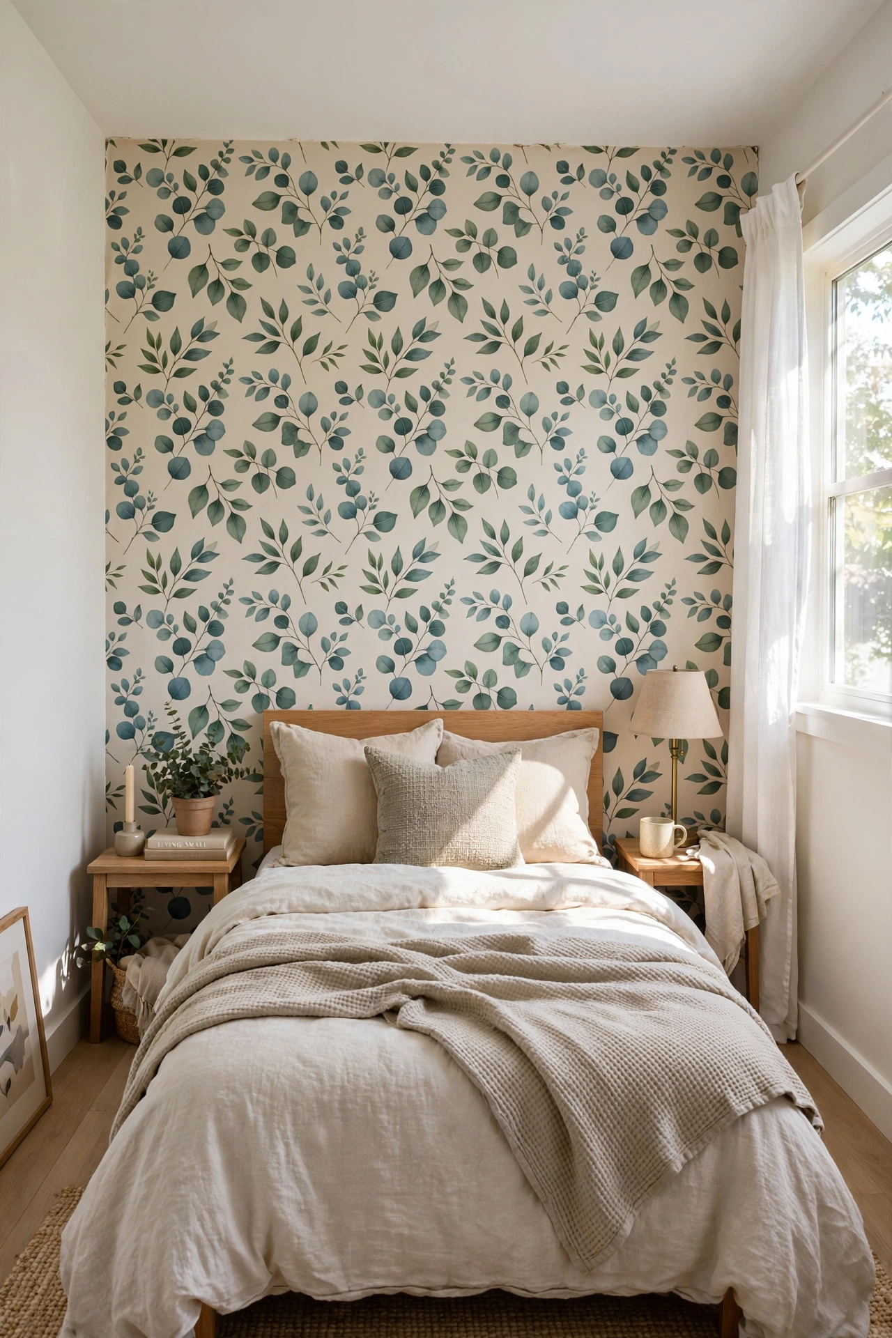 peel and stick wallpaper accent wall small bedroom