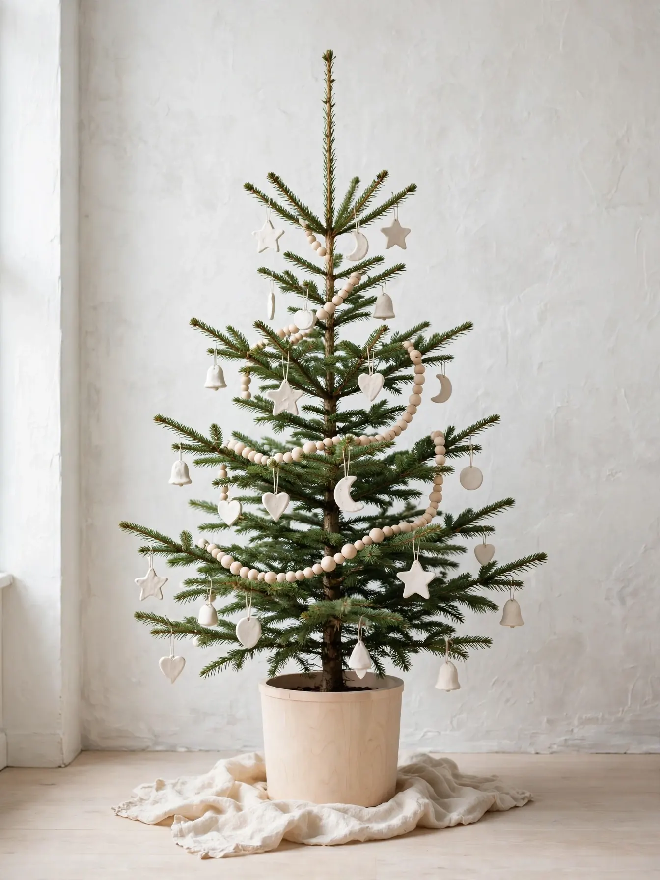 scandinavian christmas tree ornaments white wood