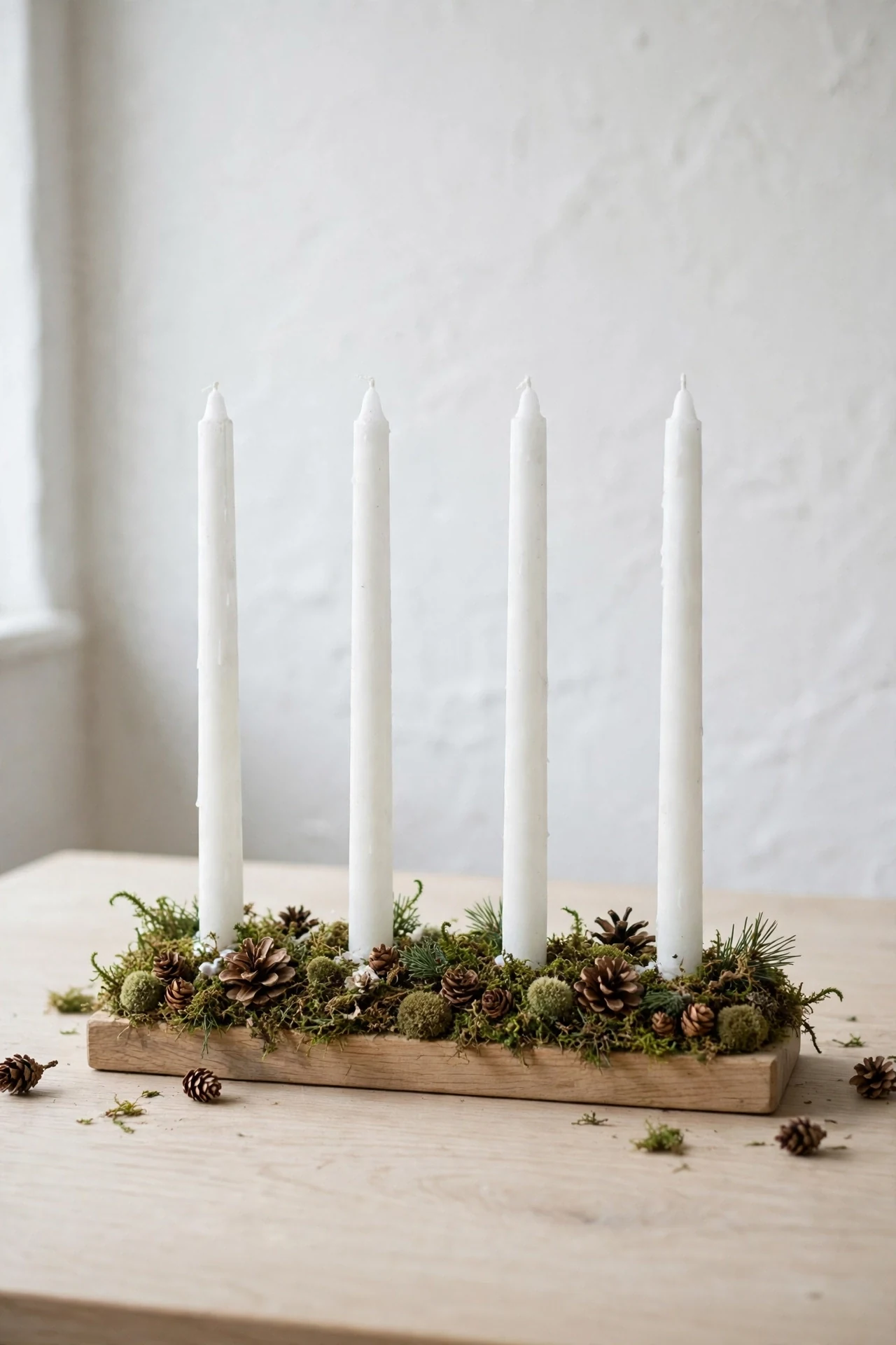 swedish christmas decorations advent candle tray moss