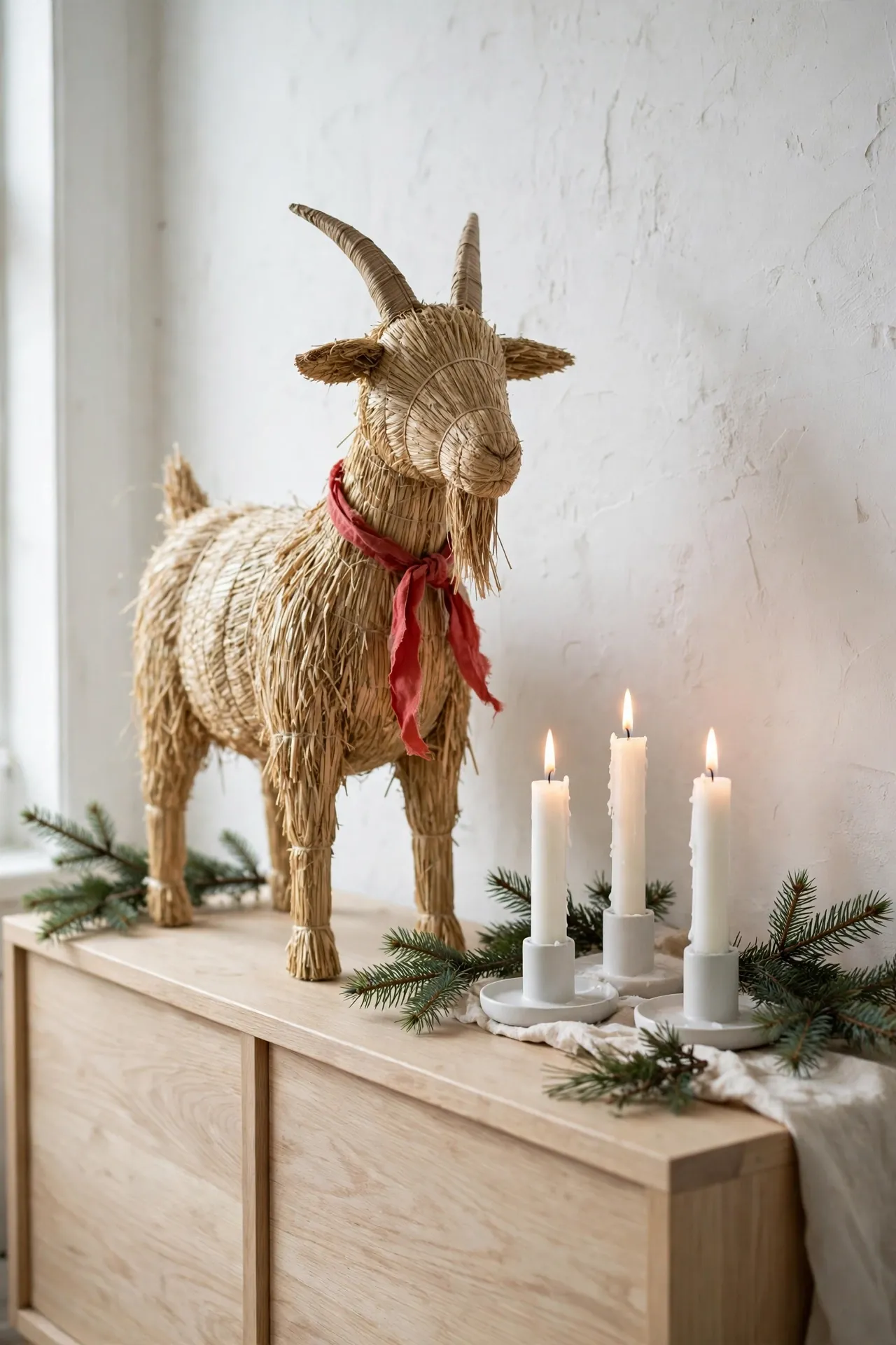 swedish christmas decorations straw goat sideboard