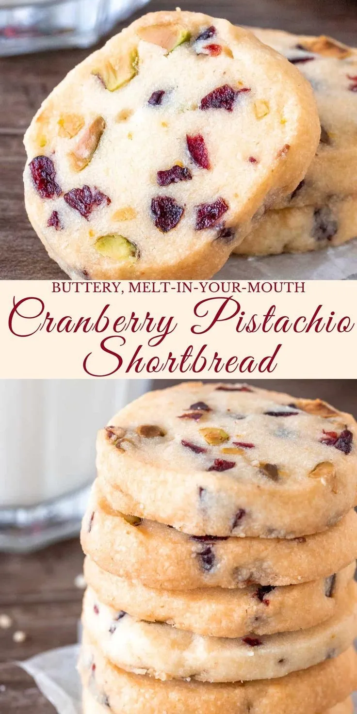 cranberry pistachio shortbread slice and bake cookies