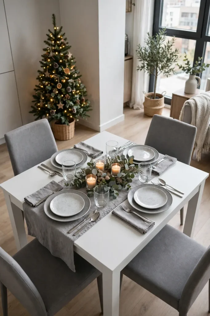 small christmas table setting