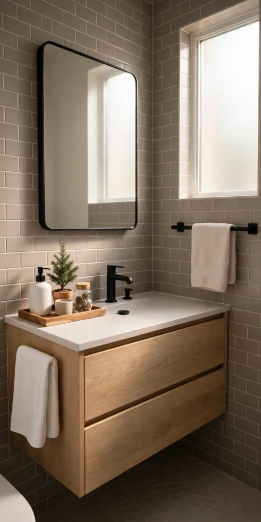 small bathroom christmas decor ideas counter tray styling