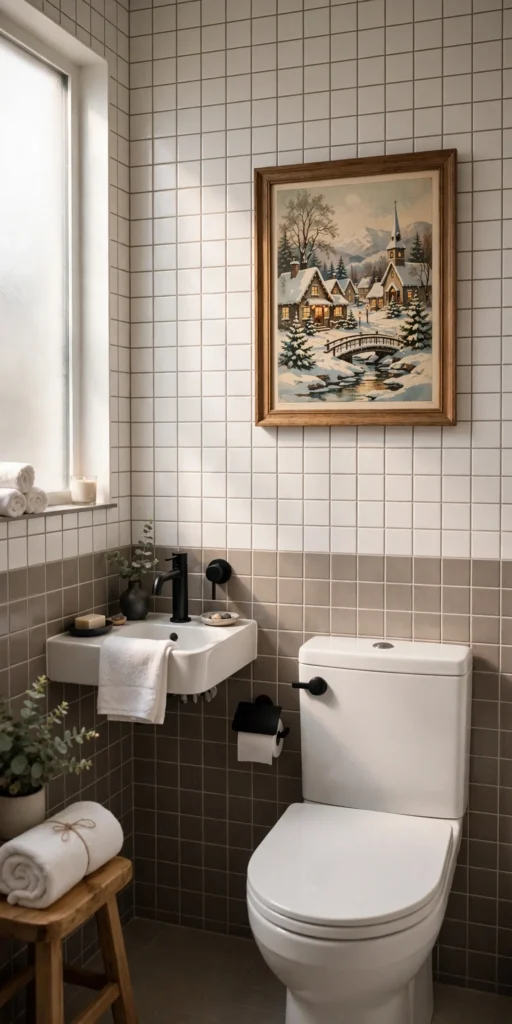 christmas decor for small bathroom framed christmas art