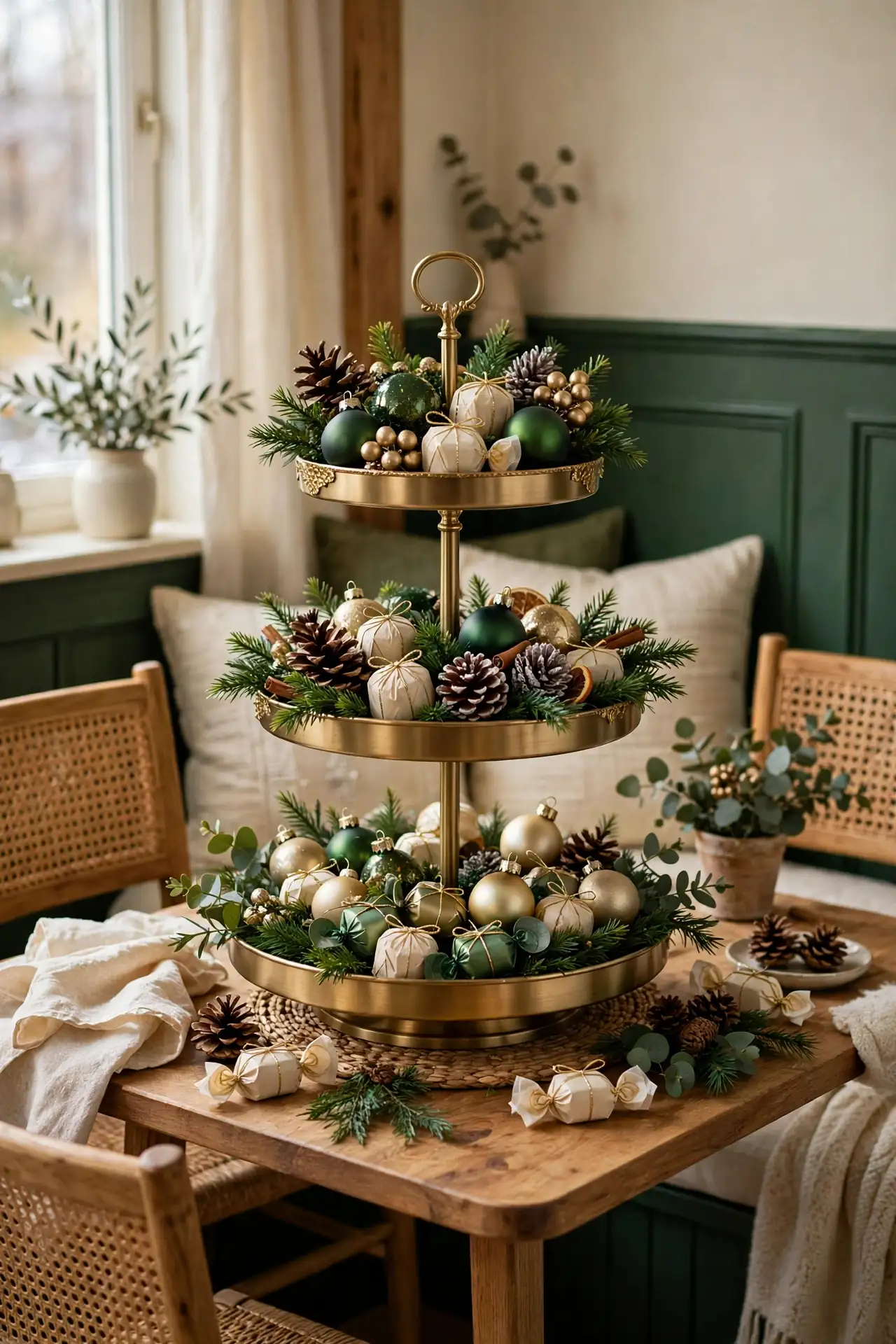 tiered stand christmas centerpiece small table