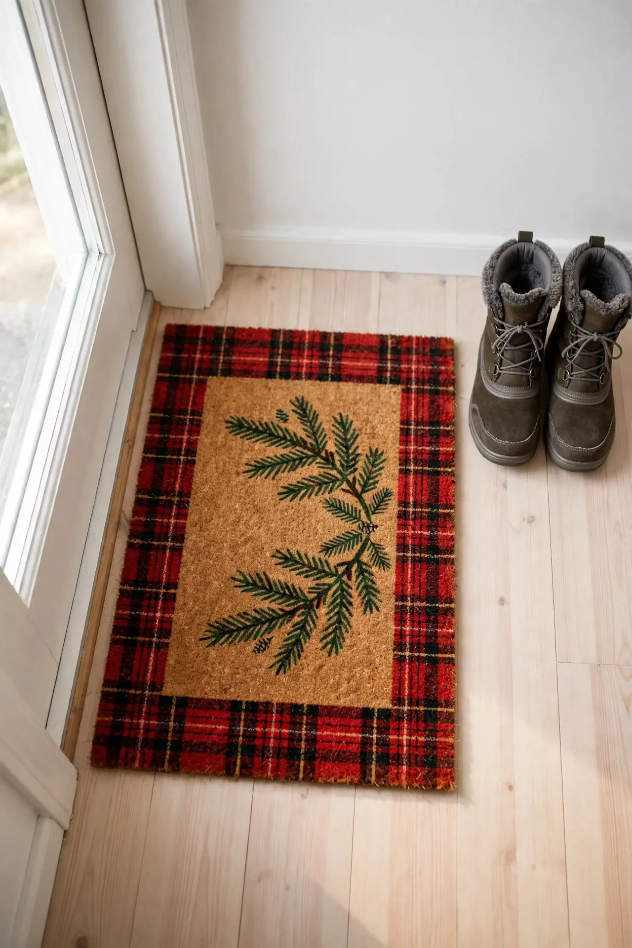 christmas doormat small entryway festive