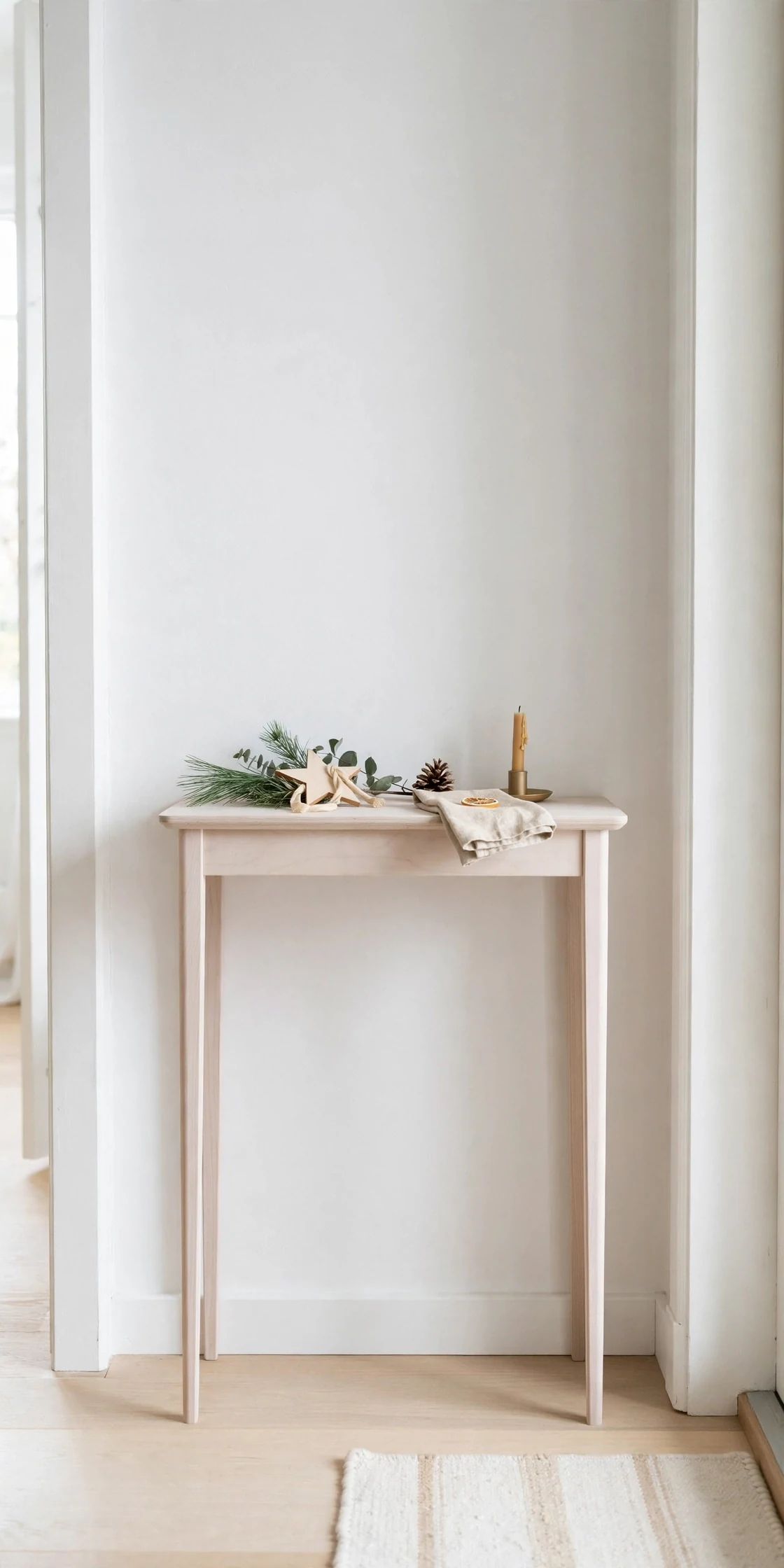 narrow console table christmas decor small entryway