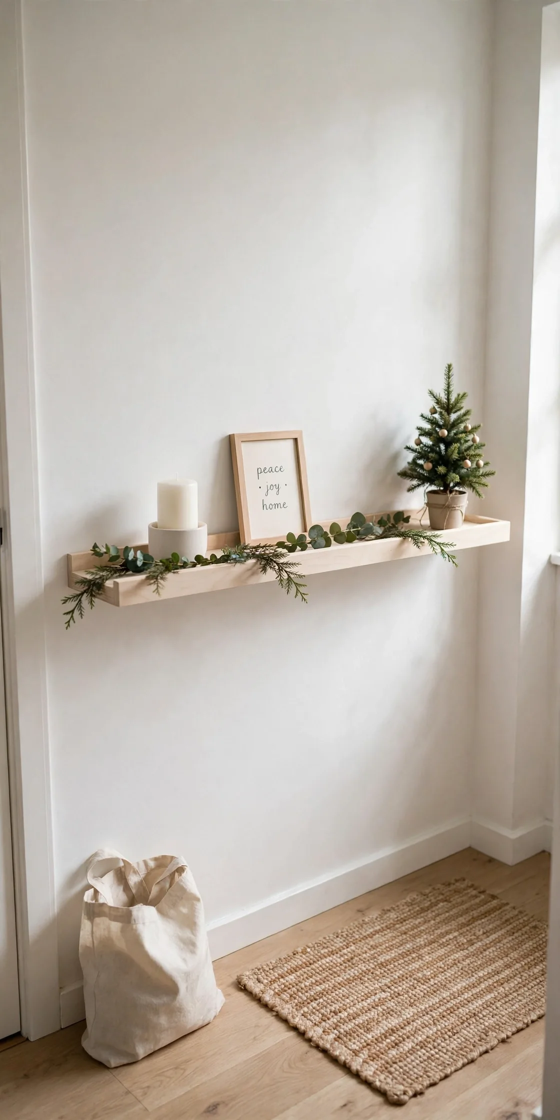 floating shelf christmas decor small foyer