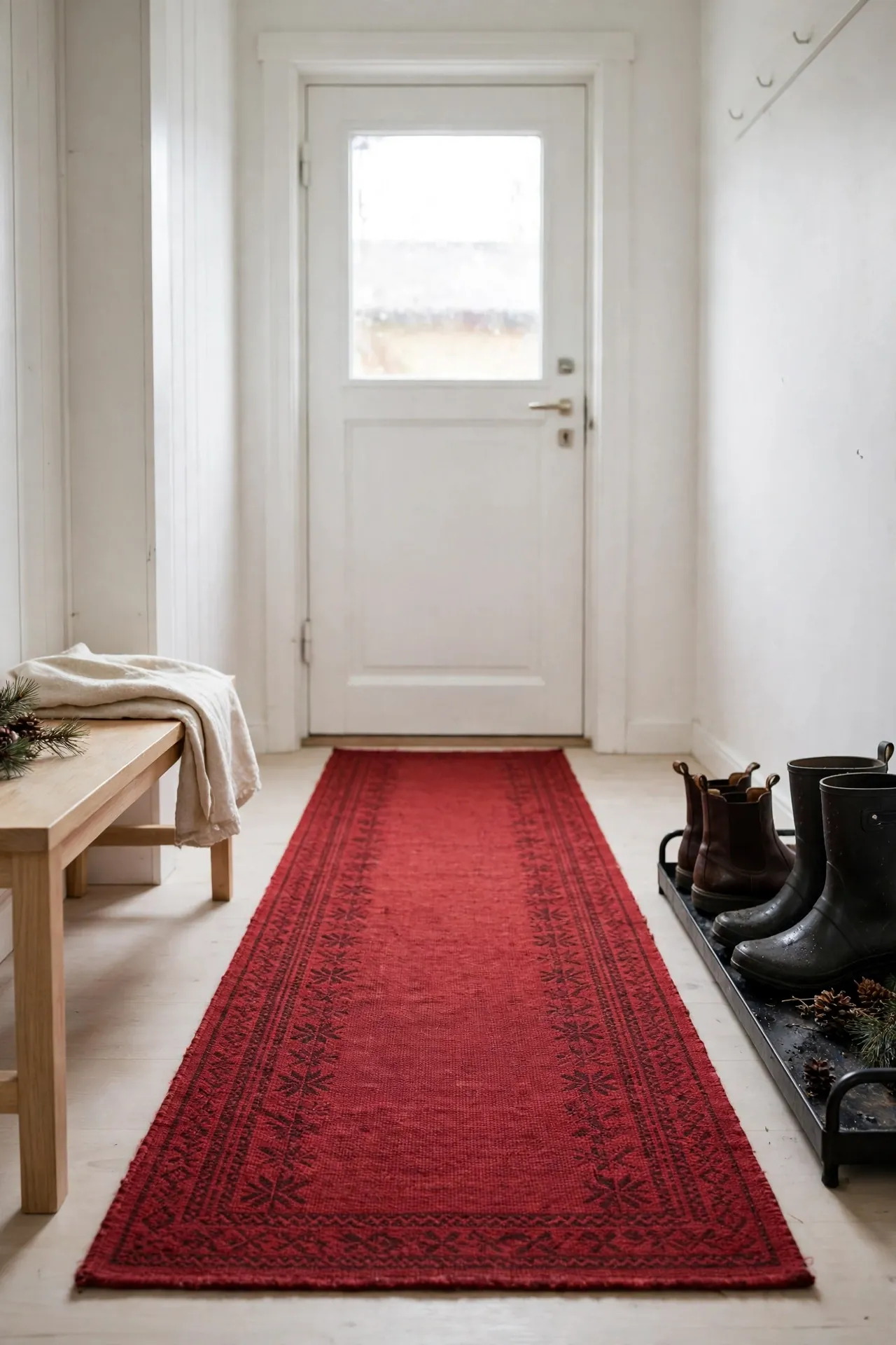 christmas runner rug small entryway red