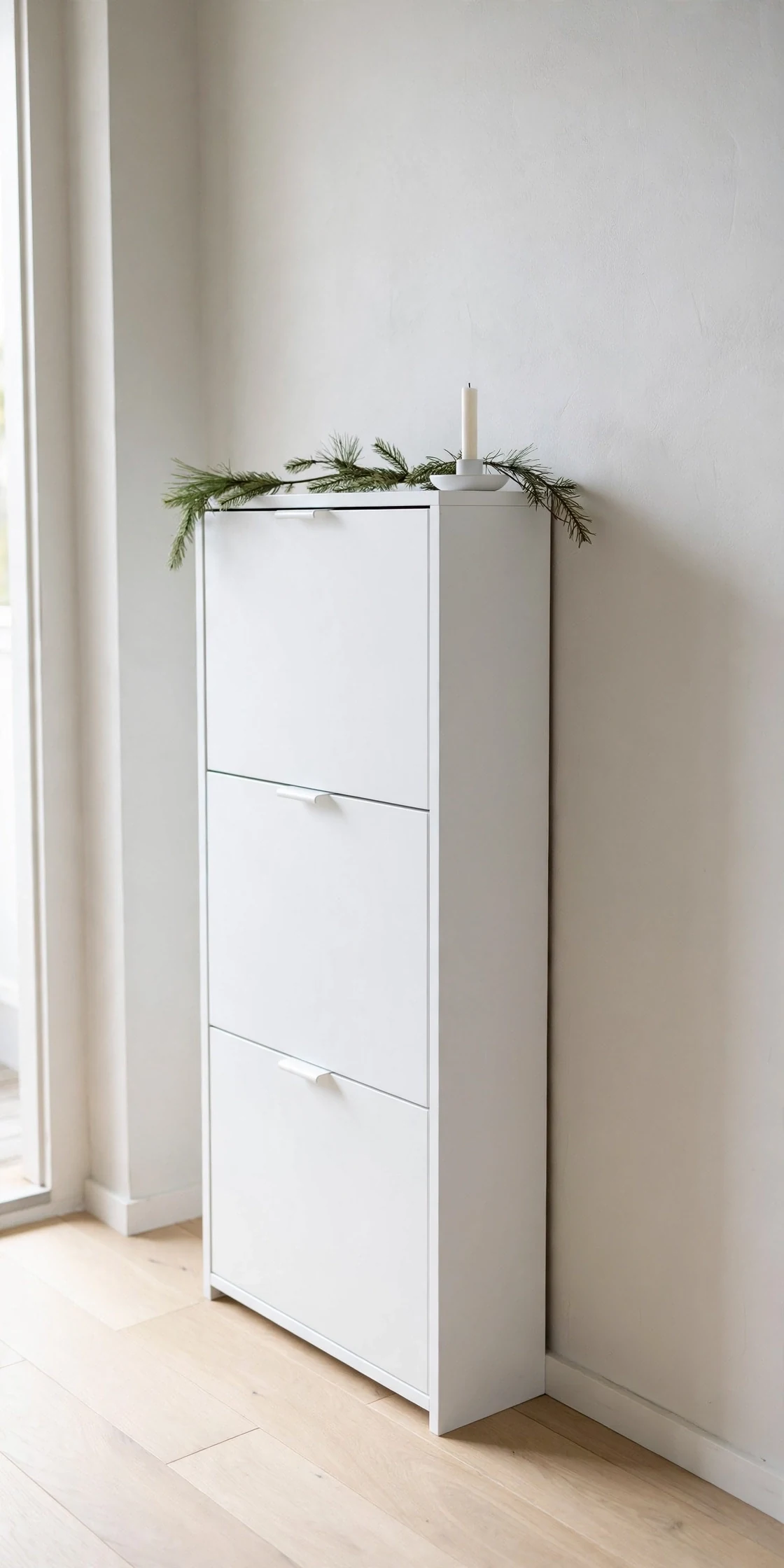 slim shoe cabinet christmas garland top entryway