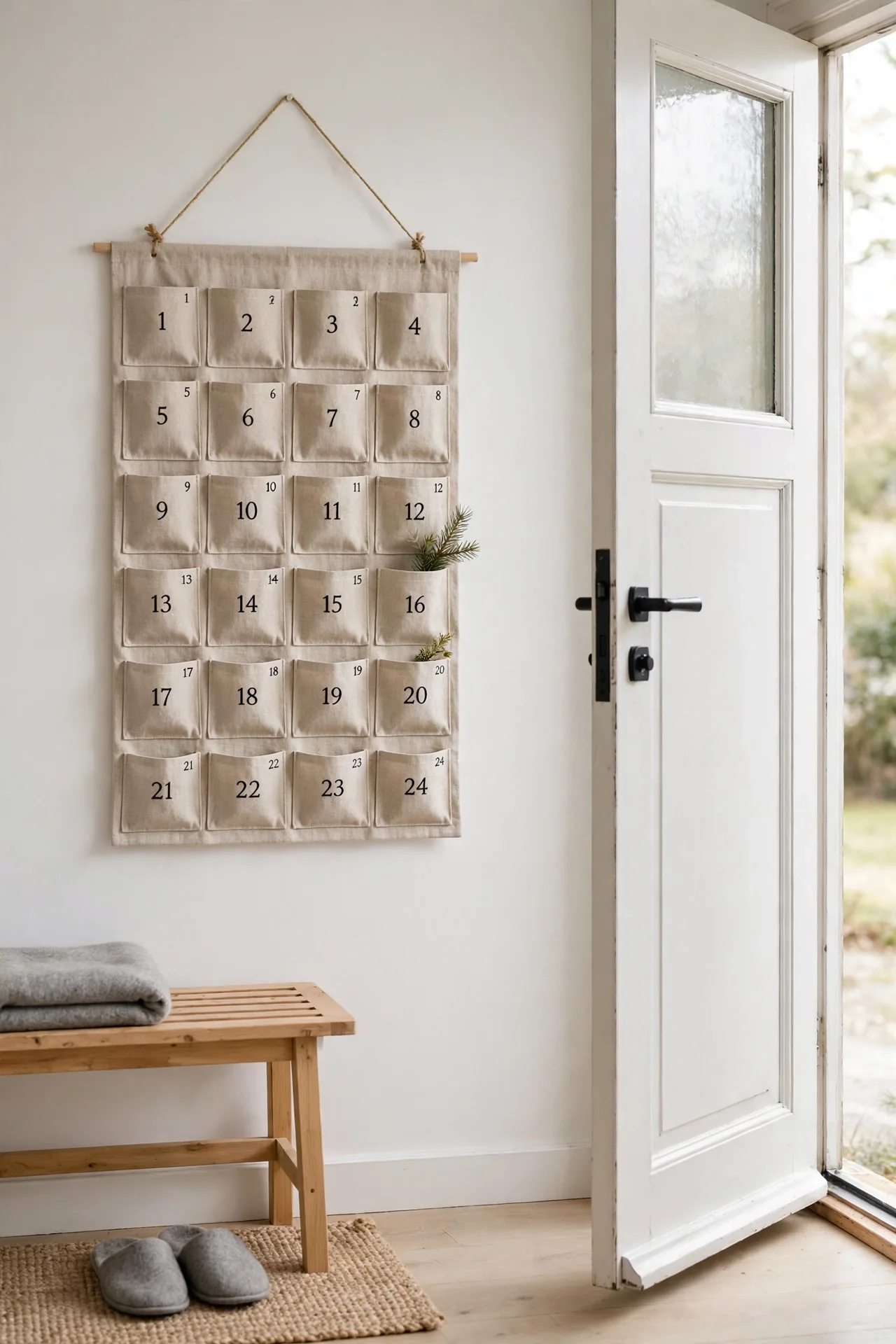 advent calendar hanging entryway wall christmas