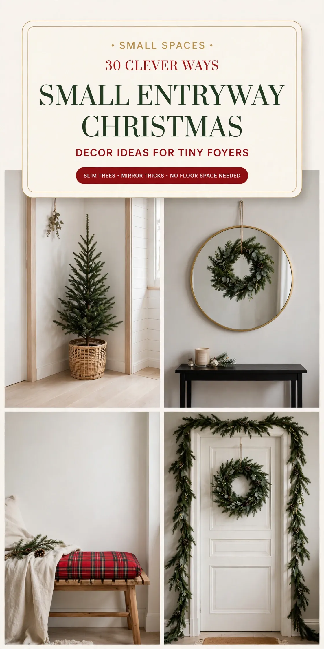 Small Entryway Christmas Decor Ideas: 30 Clever Ways to Make a Tiny Foyer Feel Grand