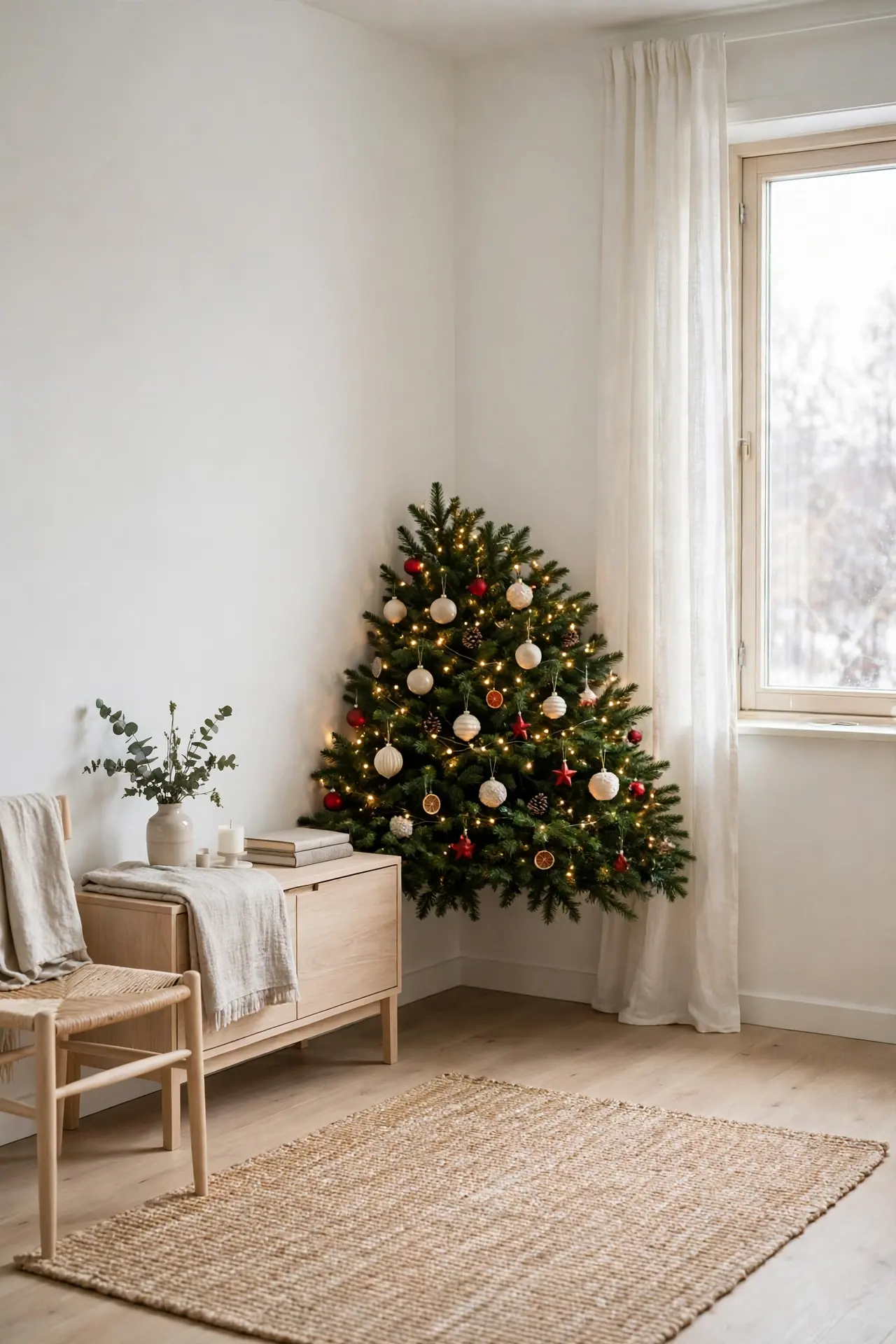 corner quarter christmas tree small living room
