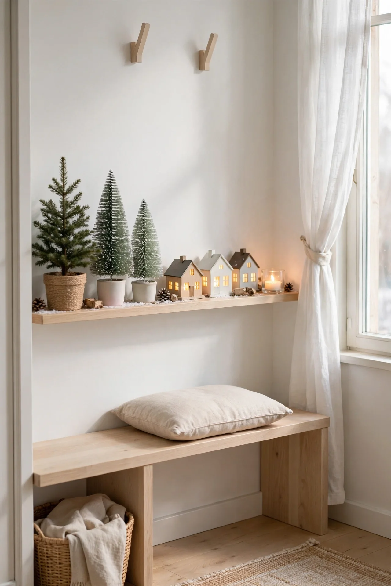 picture ledge christmas tree scene display