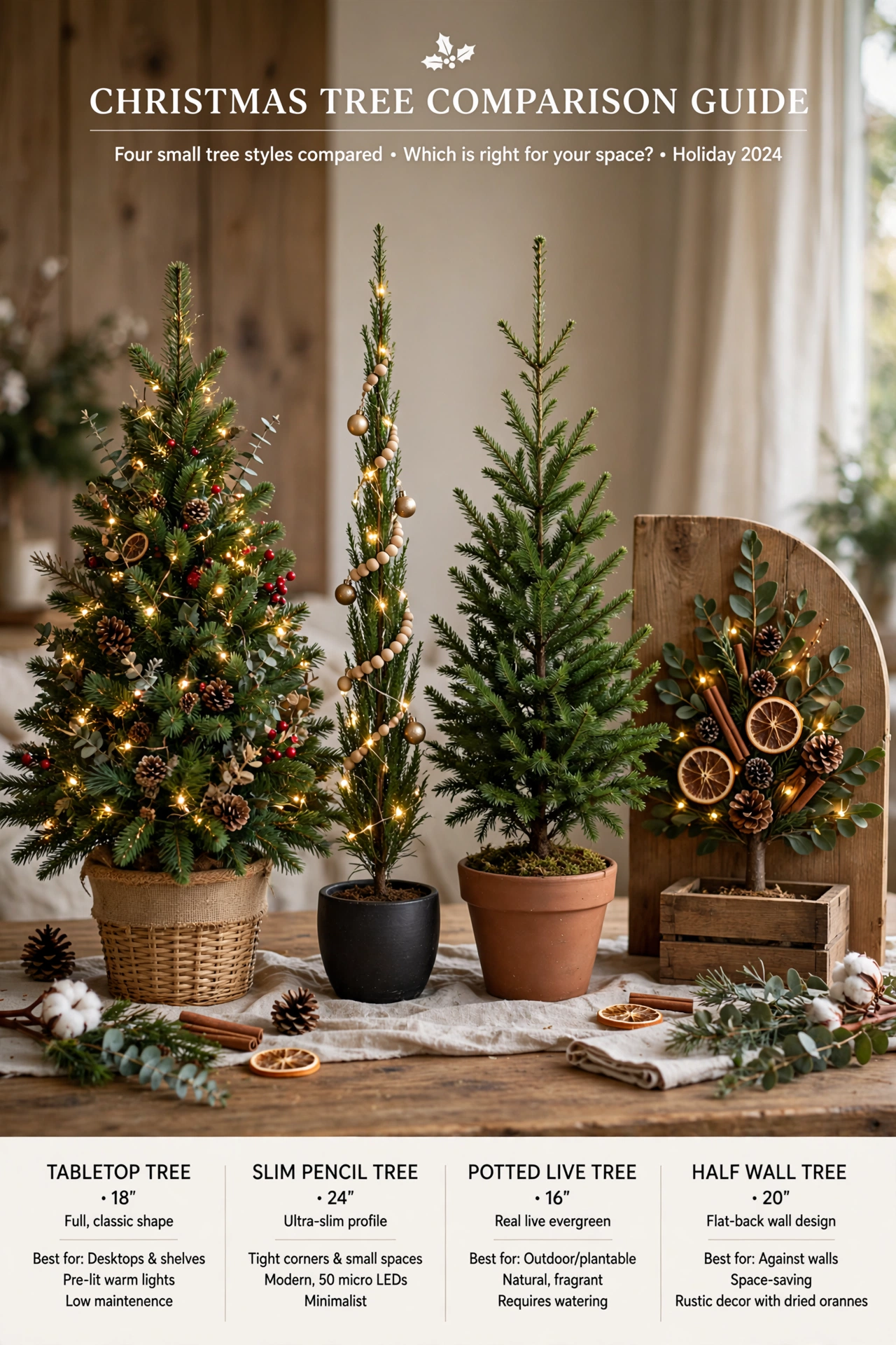small christmas tree types tabletop slim
