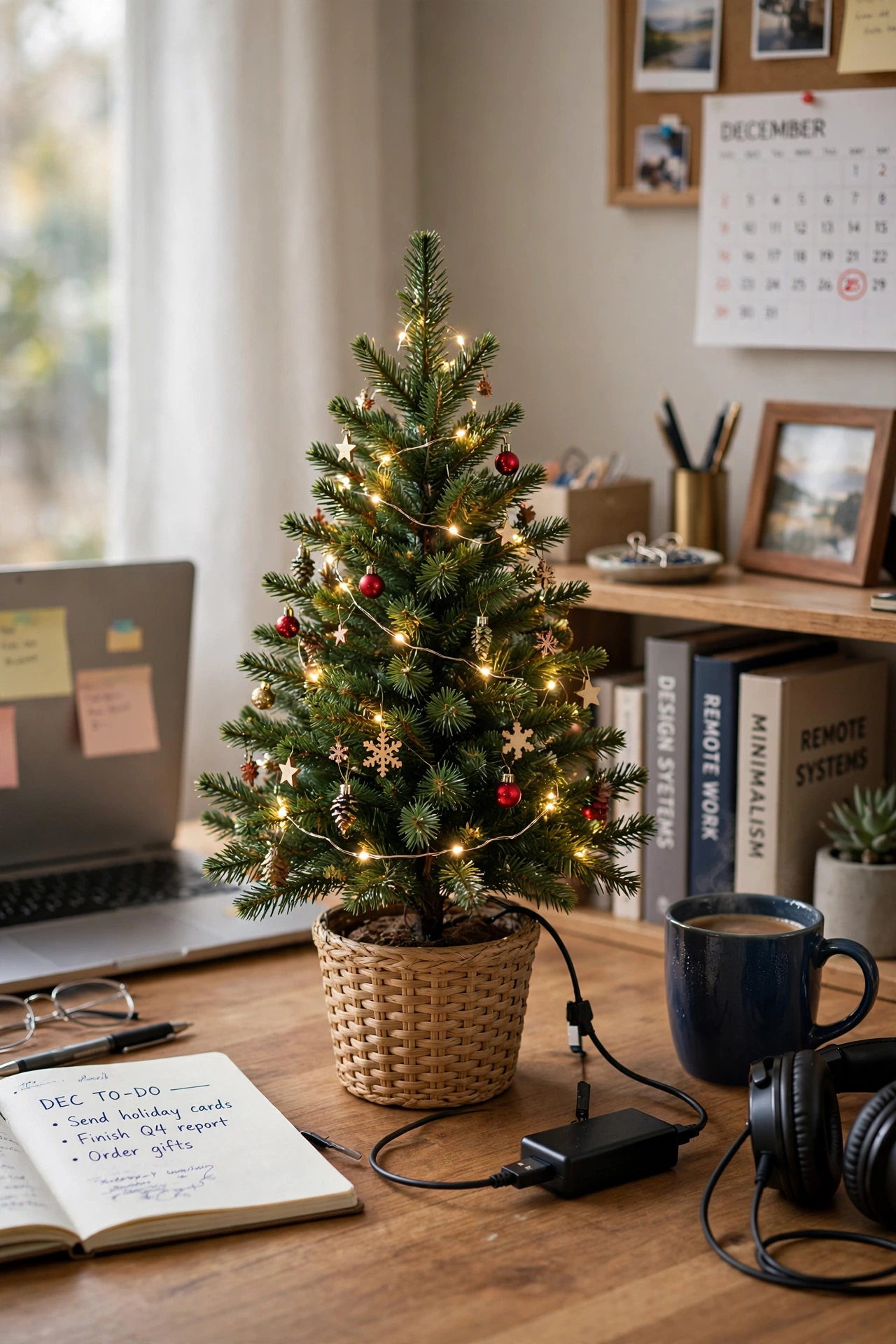 small christmas tree office desk