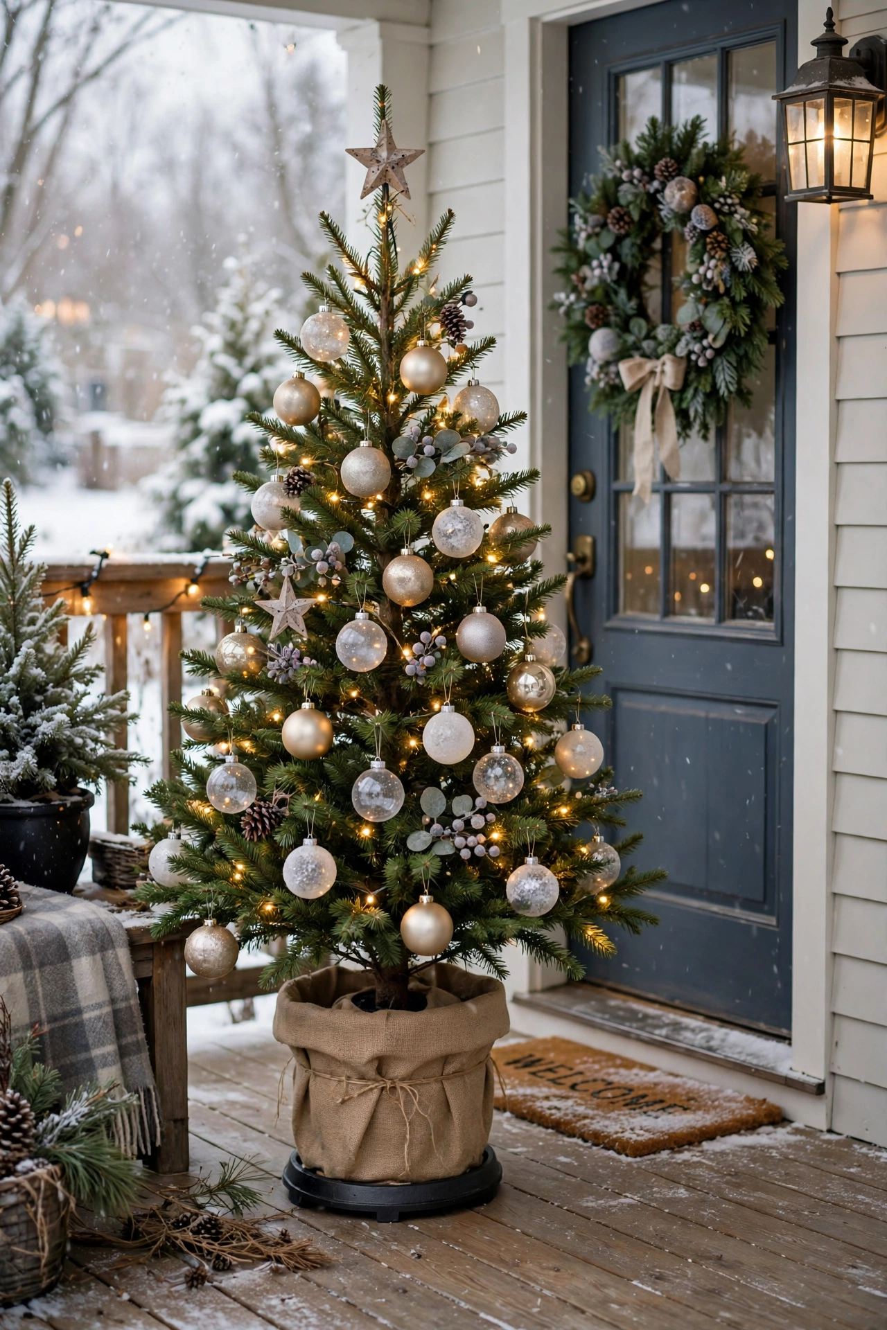 small christmas tree porch outdoor