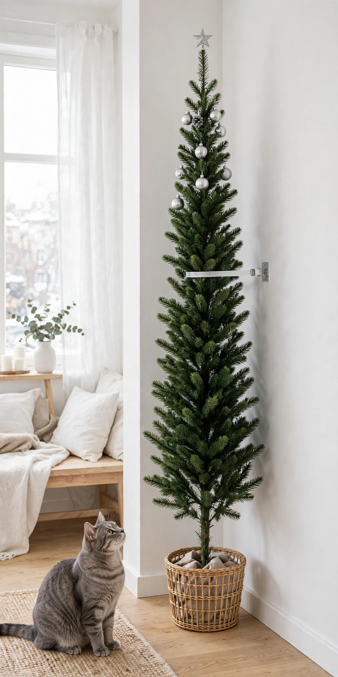 cat proof slim christmas tree wall anchor