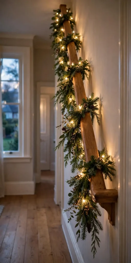 staircase christmas garland
