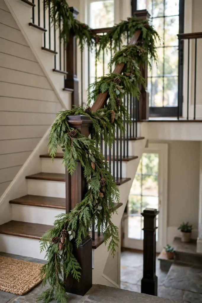 christmas garland for stairway