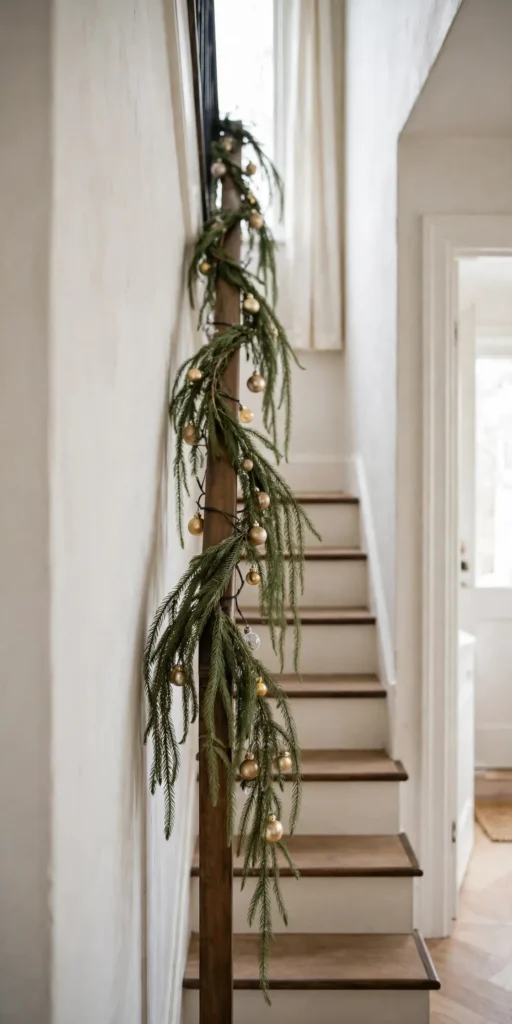 garland on a banister