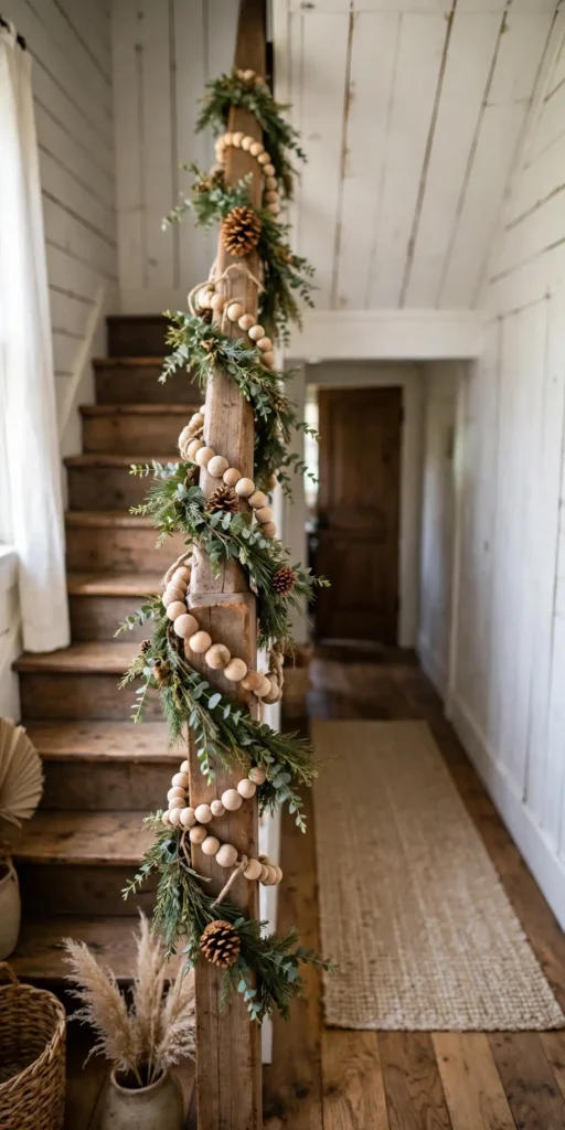 garland staircase christmas